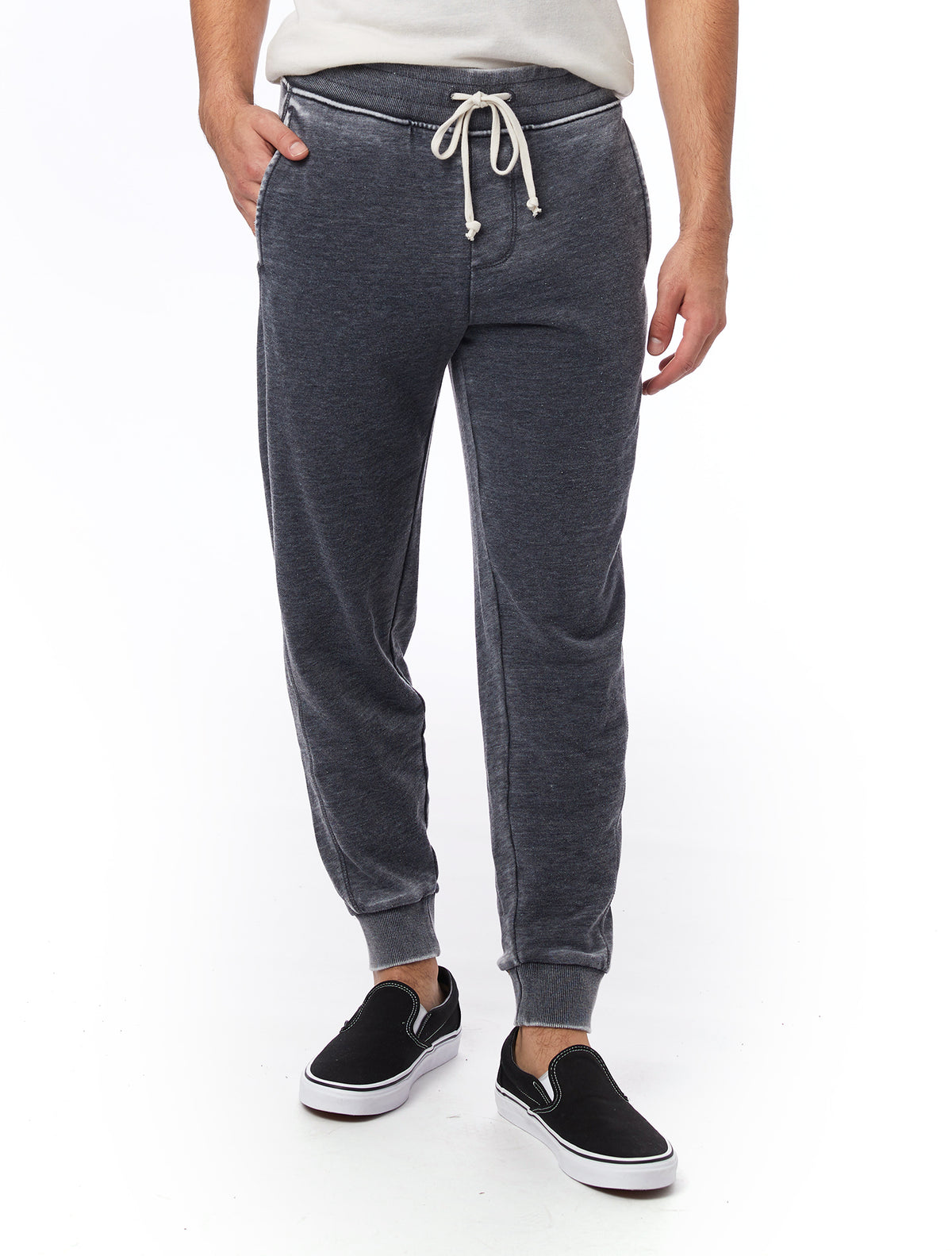 Sauvage French Terry Sweat Pants White 572WHT - Free Shipping at LASC